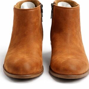 Women's  Frye Leather Ankle Boots Size 6.5 M Brown Side Zip Made in Mexico